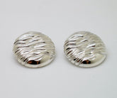 Big Round Stud Earrings: Water Wave Sterling Silver Earrings - Fine Jewelry by Anastasia Savenko